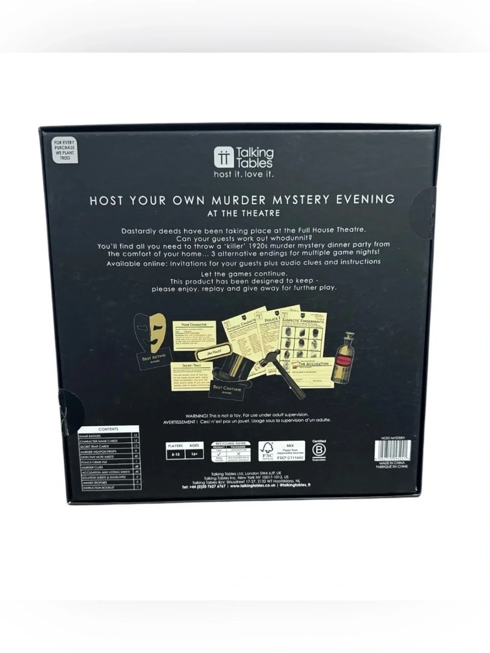 Party Props Award Set - Black and Gold Mystery Theme